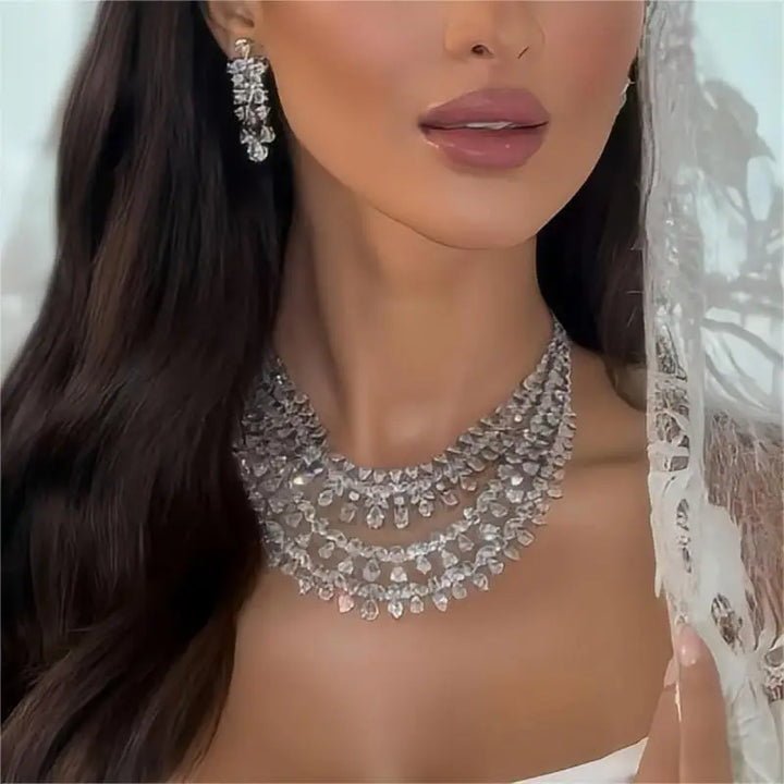 Double Layer Bridal Jewelry Set