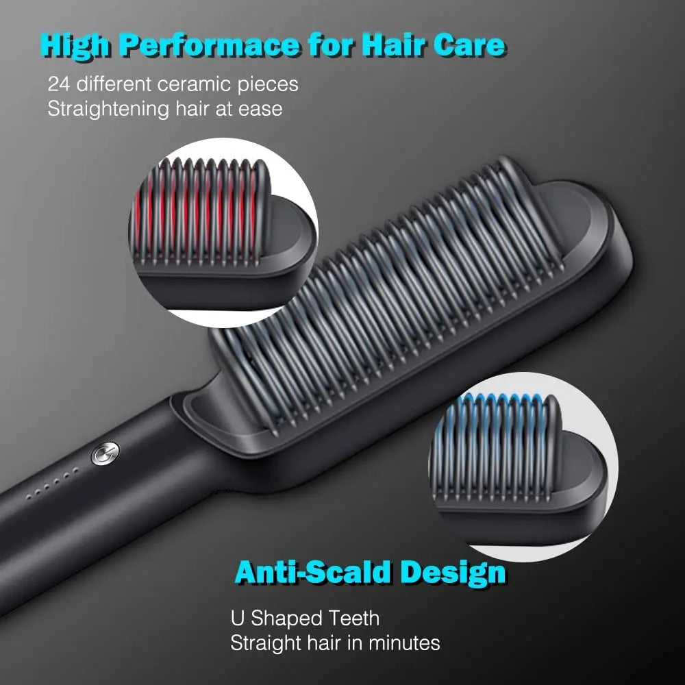 Ionic Hair Straightener Brush Comb