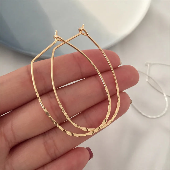 Hammered Hoop Earrings Women