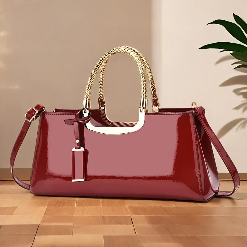 Glossy PU Leather Evening Clutch