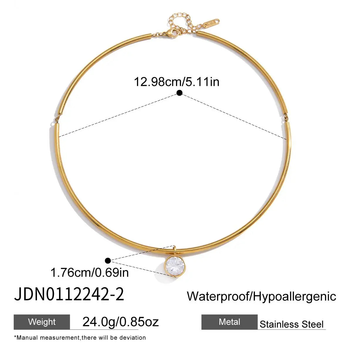 Geometric Zircon Gold Choker