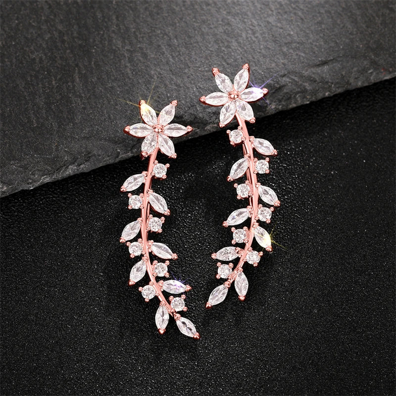 Flower Zirconia Stud Earrings