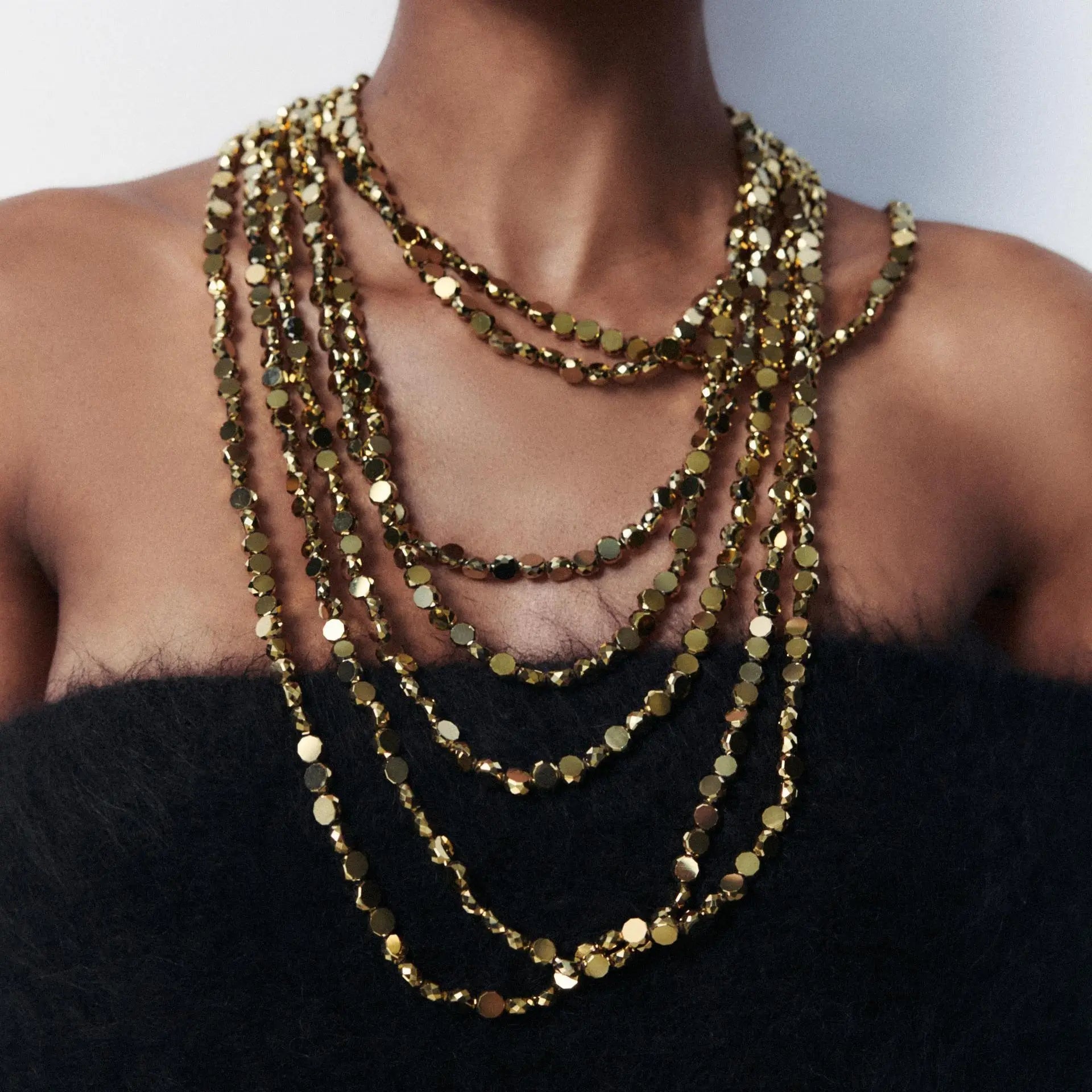 Multi Layer Beaded Bib Necklace