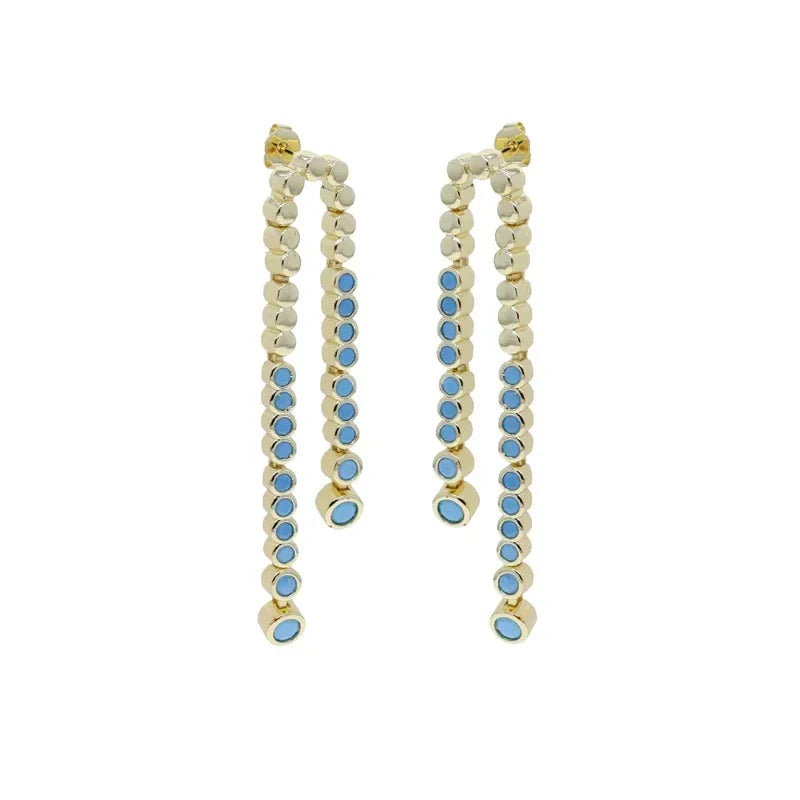 Turquoise Tassel Drop Earrings
