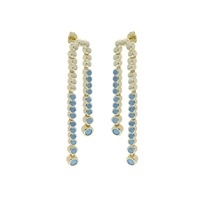 Turquoise Tassel Drop Earrings