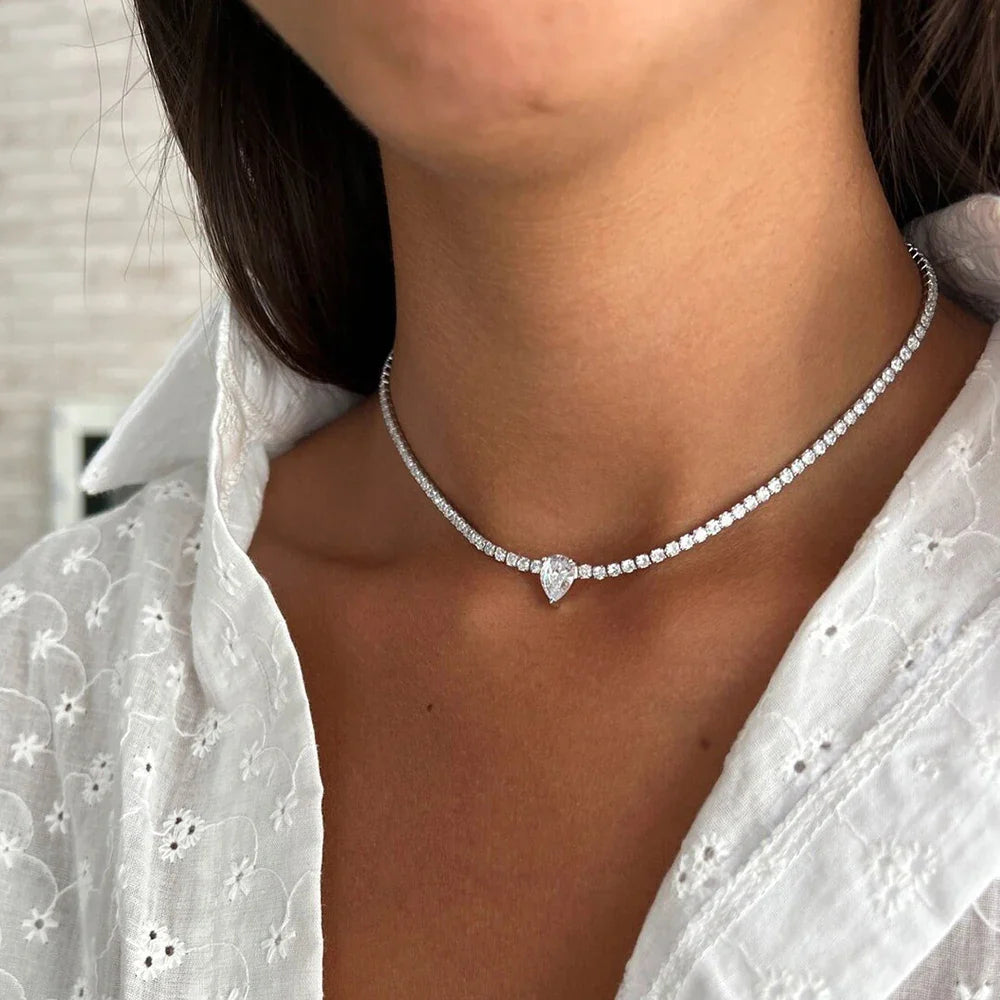 Moissanite Tennis Pendant Necklace