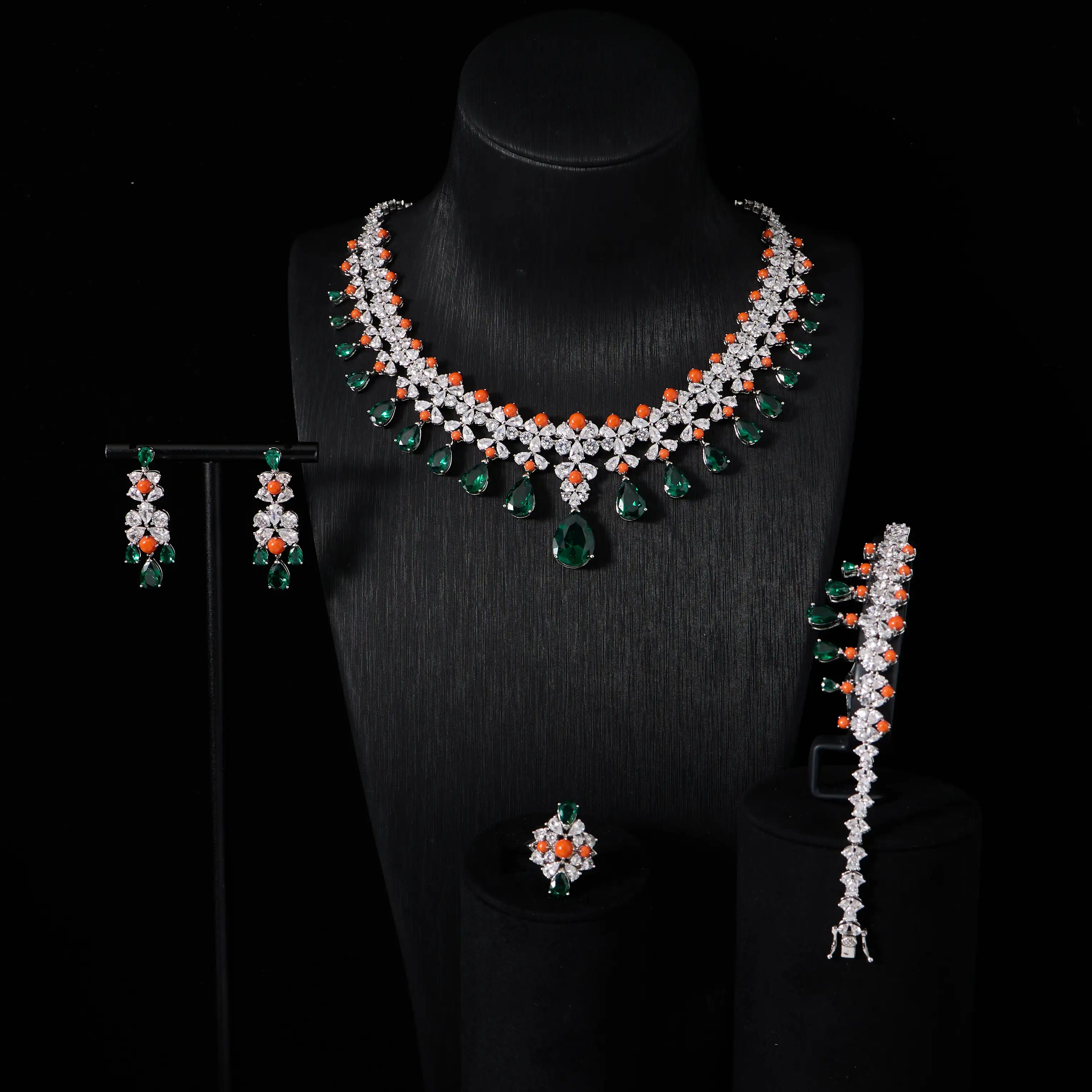 Turquoise Zircon Jewelry Set