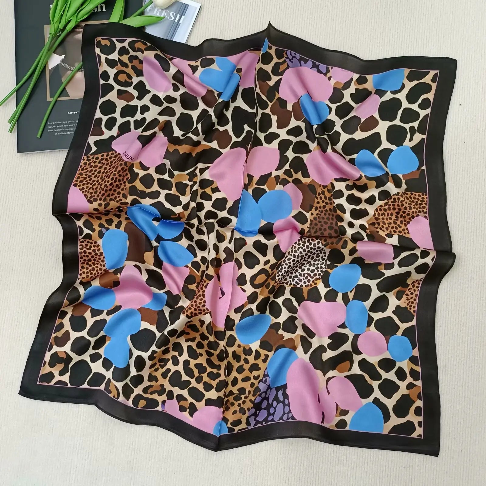 Zebra Print Silk Winter Scarf