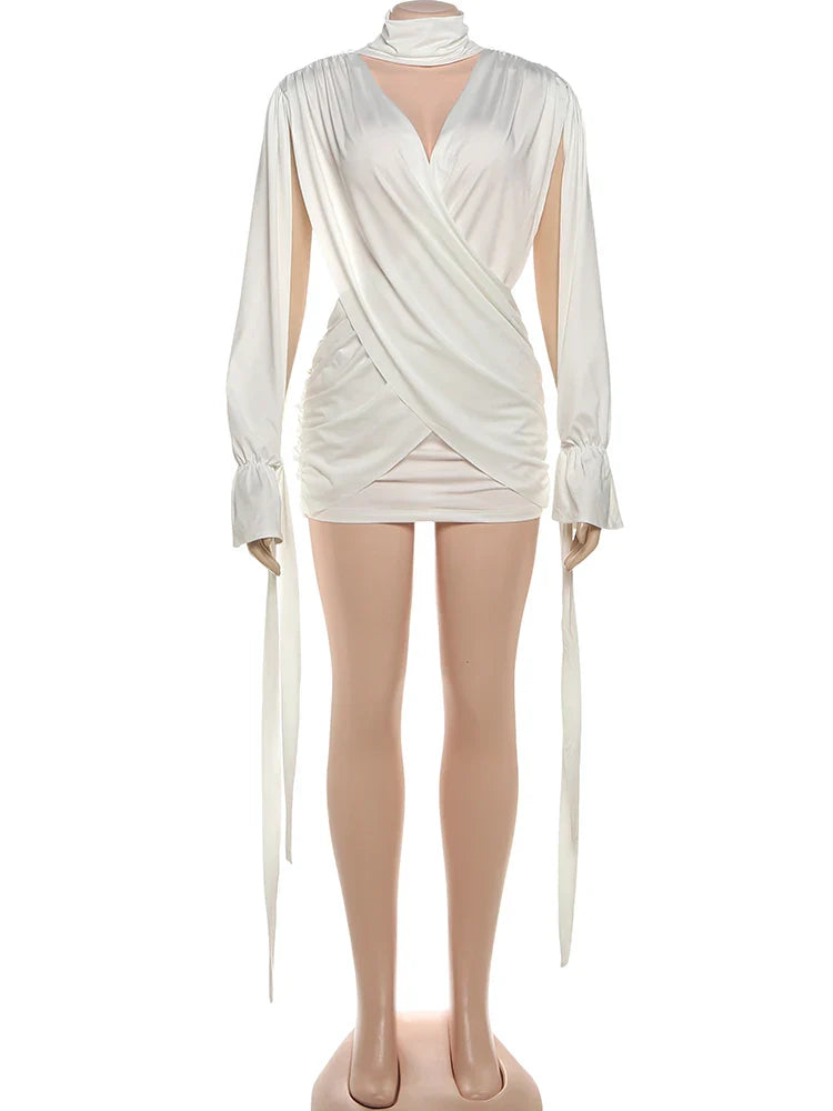Halter Backless Ruched Party Dress