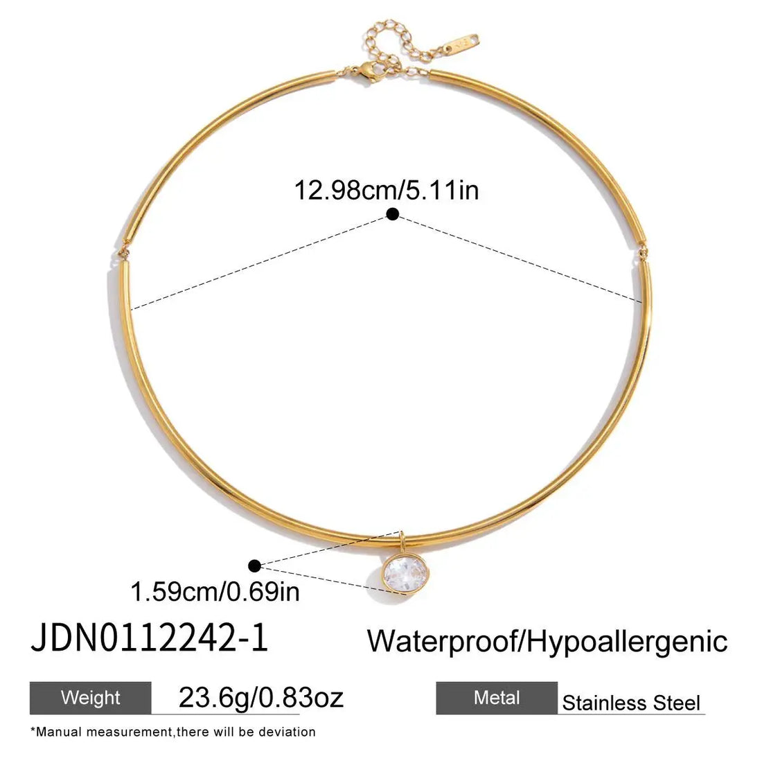 Geometric Zircon Gold Choker