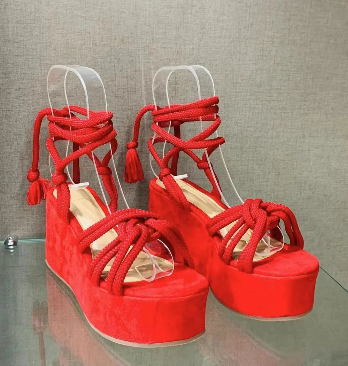 Strappy Platform Wedge Sandals