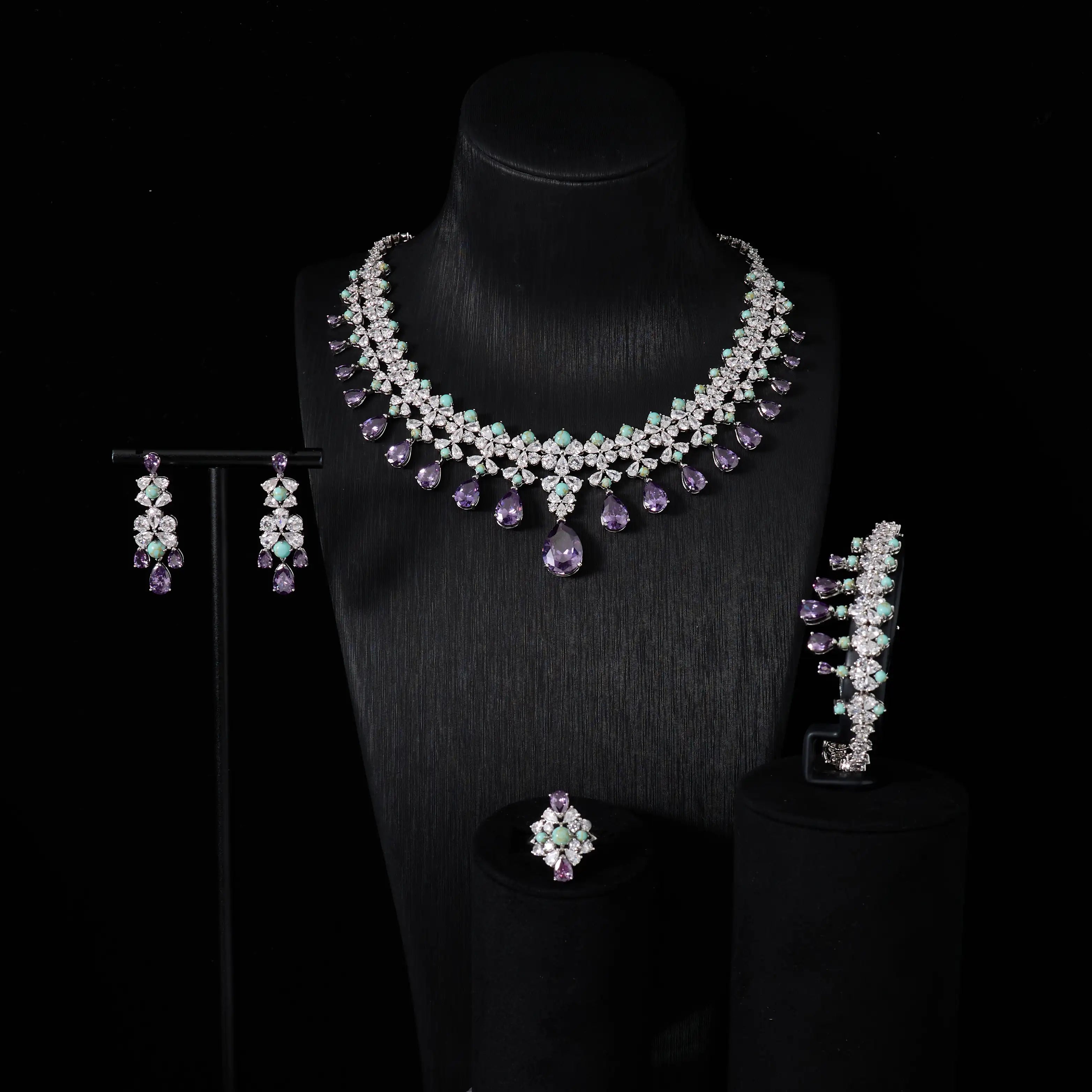 Turquoise Zircon Jewelry Set