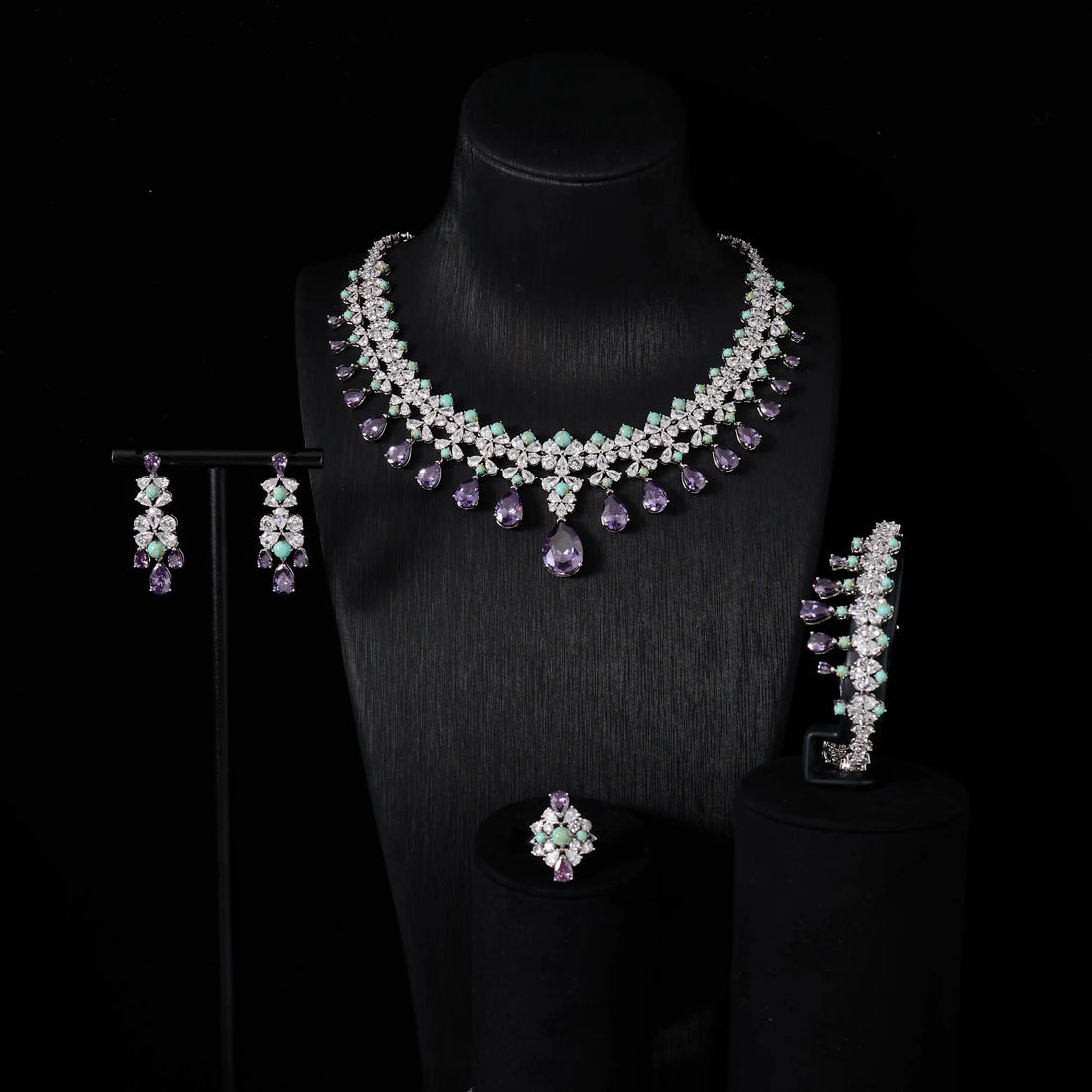 Turquoise Zircon Jewelry Set
