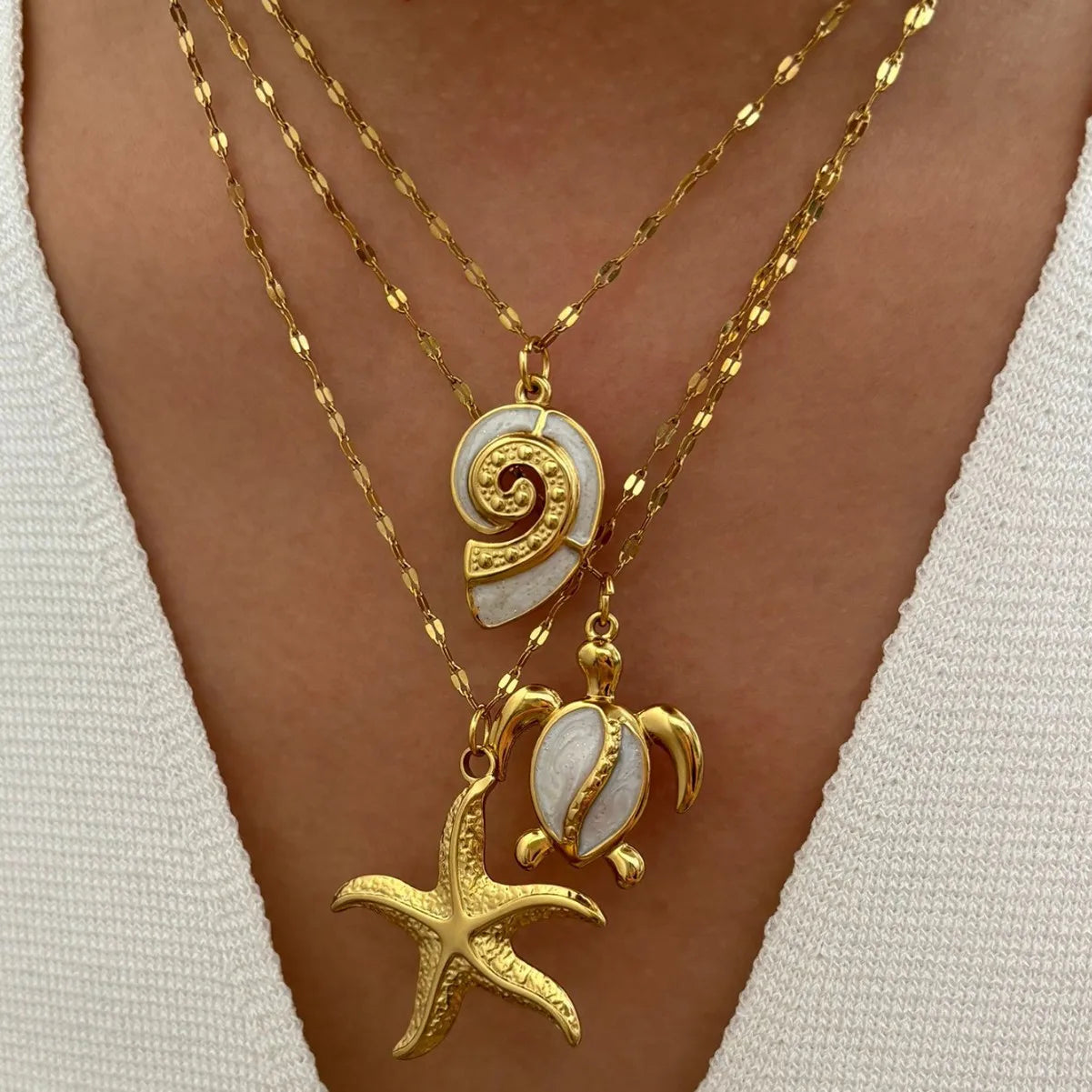 Starfish Shell Pendant Necklace