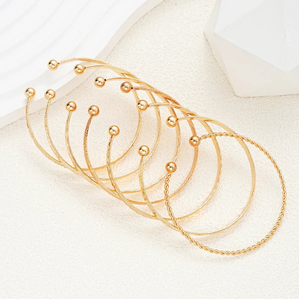 Punk Stainless Steel Bracelet Set