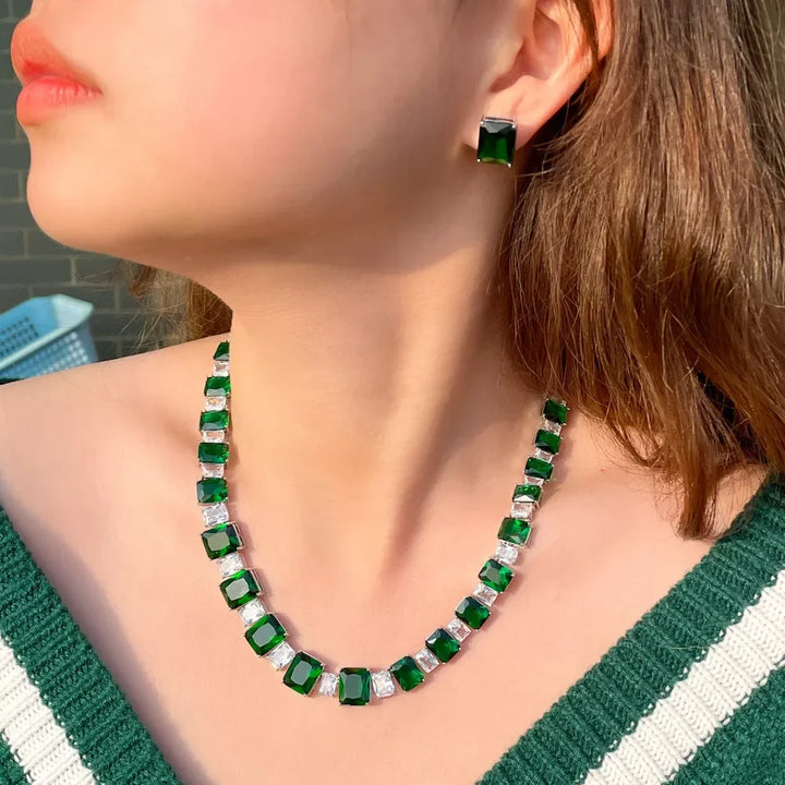 Emerald Diamond Jewelry Set