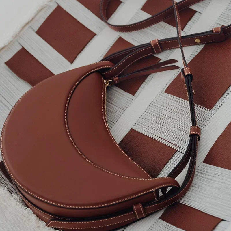 Crescent Zipper Shoulder Crossbody Bag