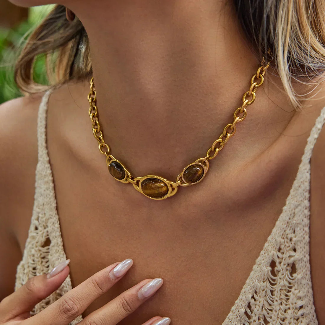 Tiger Eye Pendant Necklace