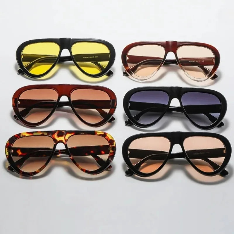 Vintage Oval Oversized Sunglasses
