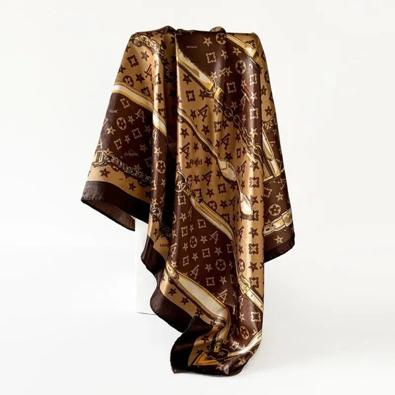 Large Square Silk Head Scarf