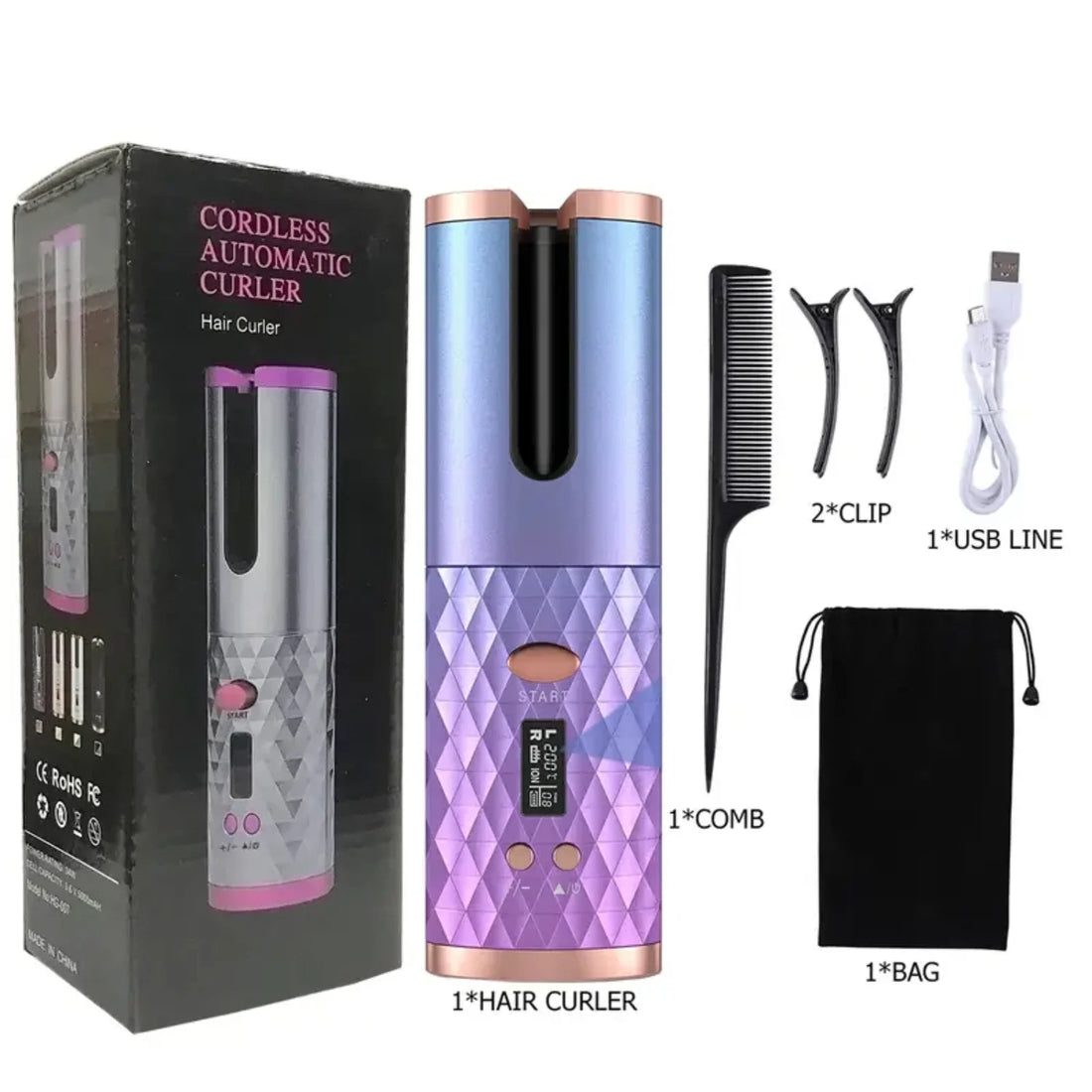 Automatic Cordless Hair Curling Iron