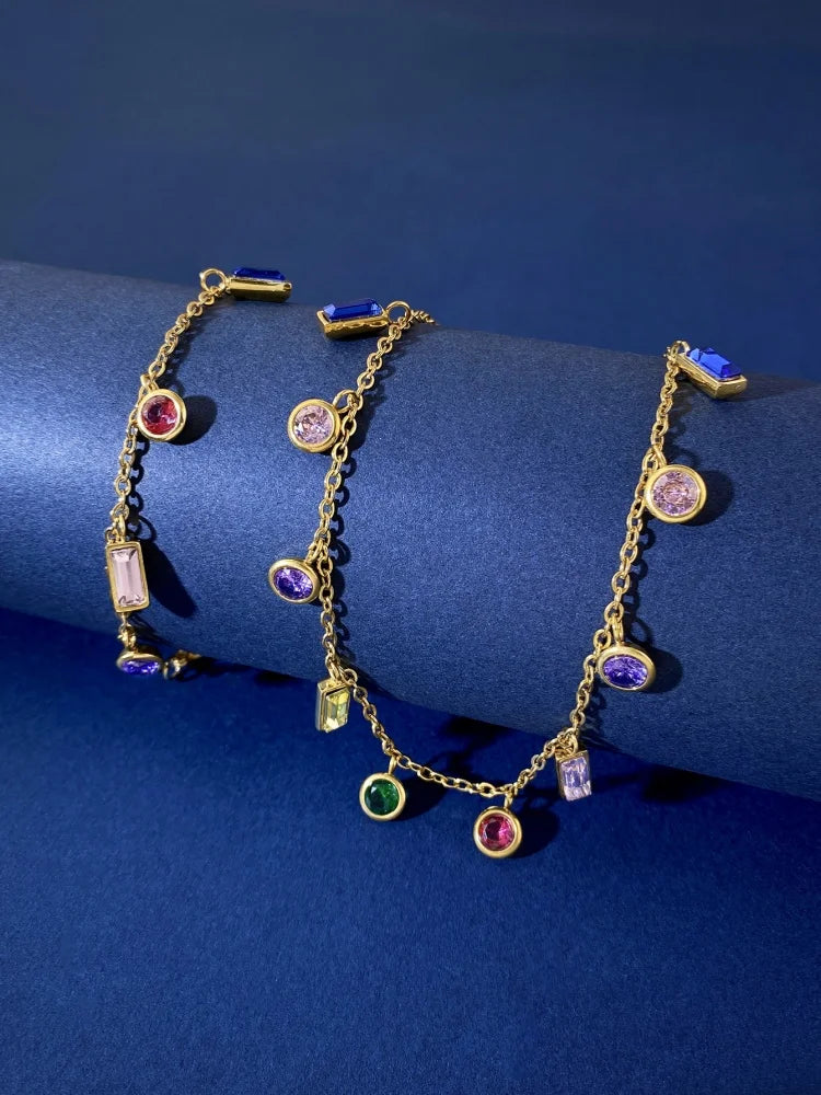 Zircon Necklace Bracelet Jewelry Set