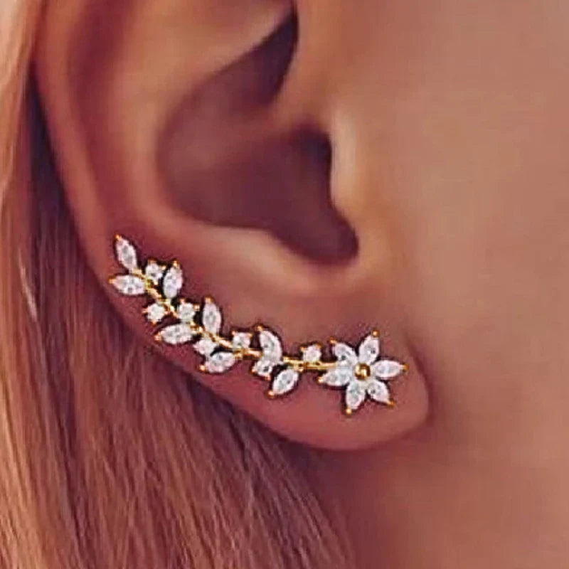 Flower Zirconia Stud Earrings