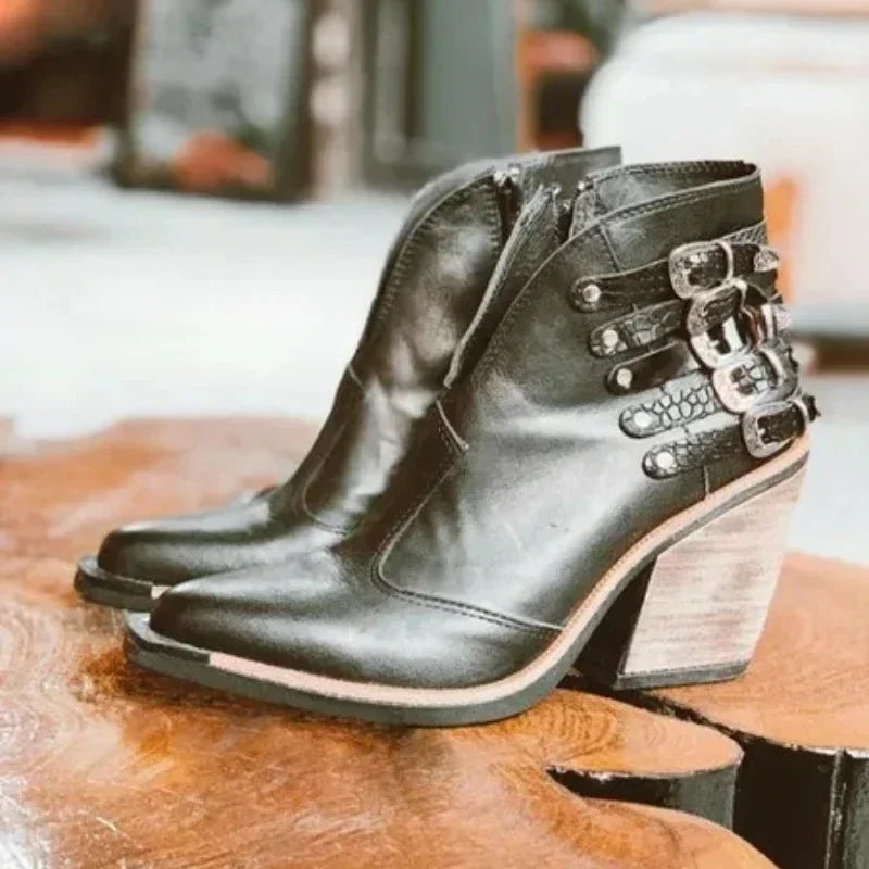 Waterproof High Heel Ankle Boots