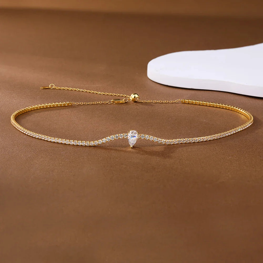 Moissanite Tennis Pendant Necklace