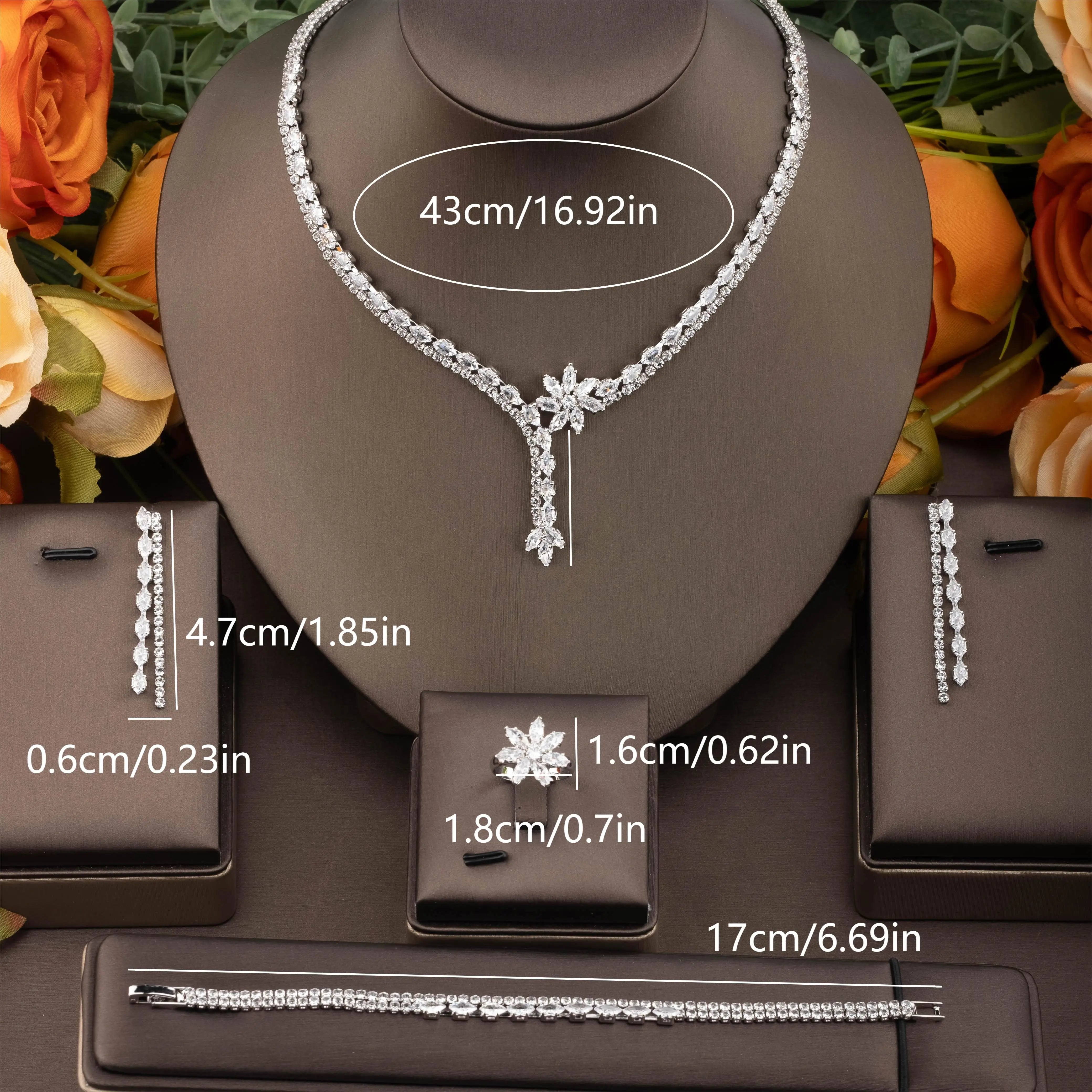 Flower Zirconia Jewelry Set