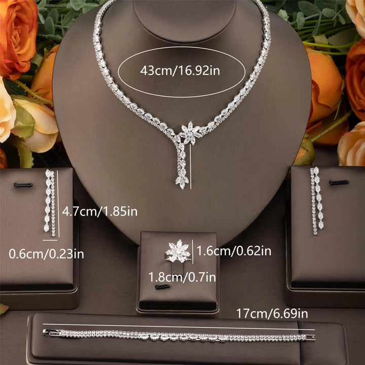 Flower Zirconia Jewelry Set