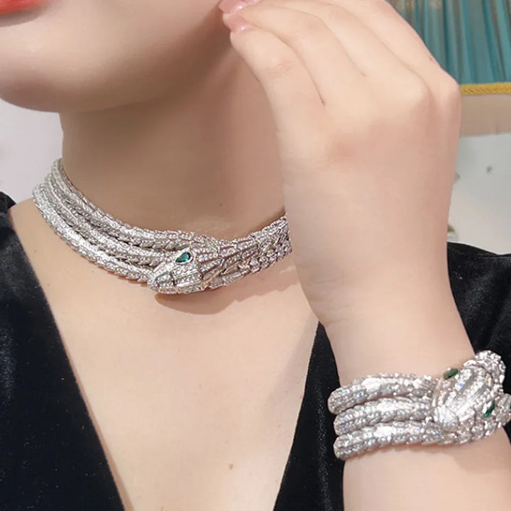 Snake Shape Zircon Jewelry Set