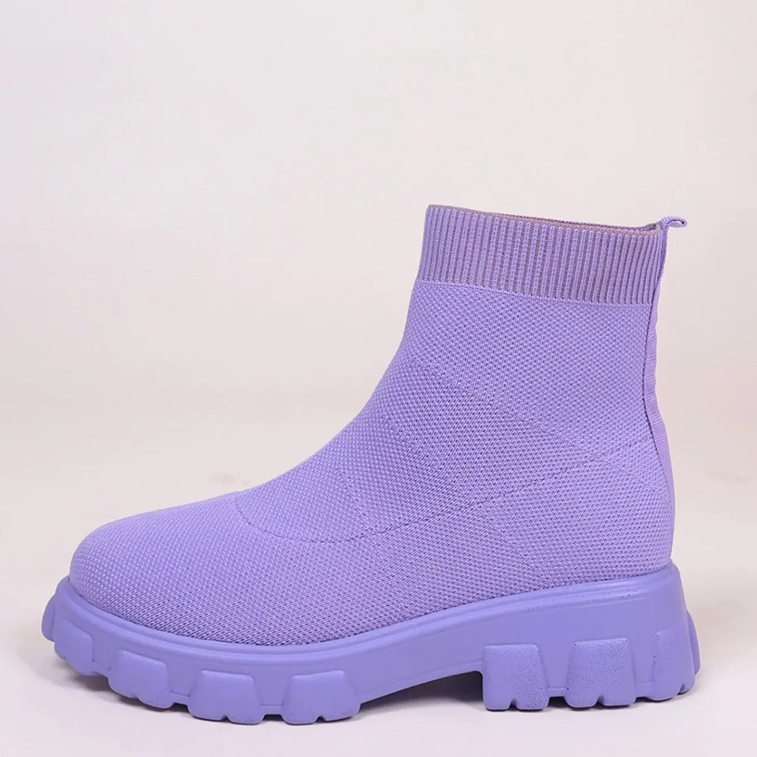 Knitted Platform Sock Ankle Boots