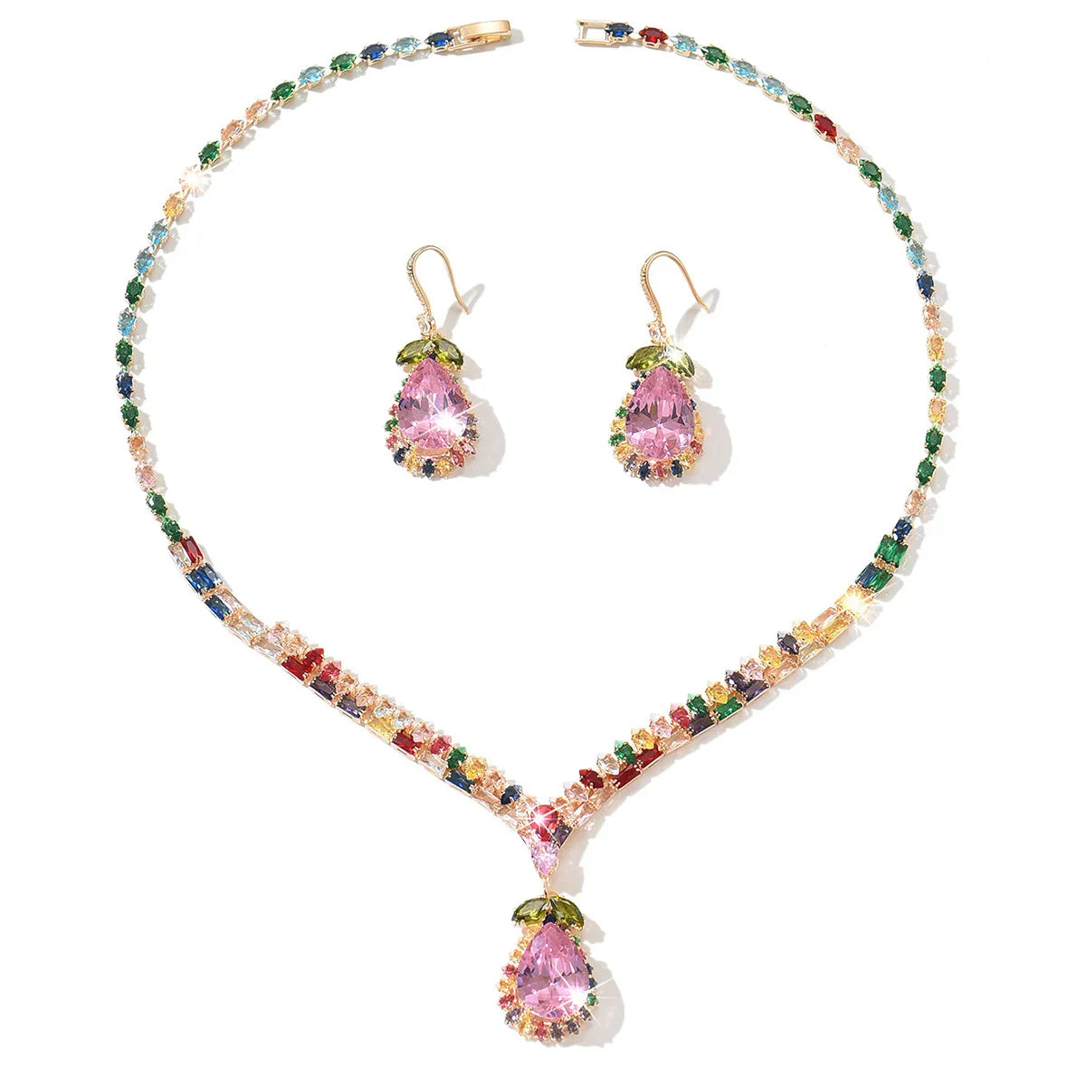 Water Drop Zircon Jewelry Set