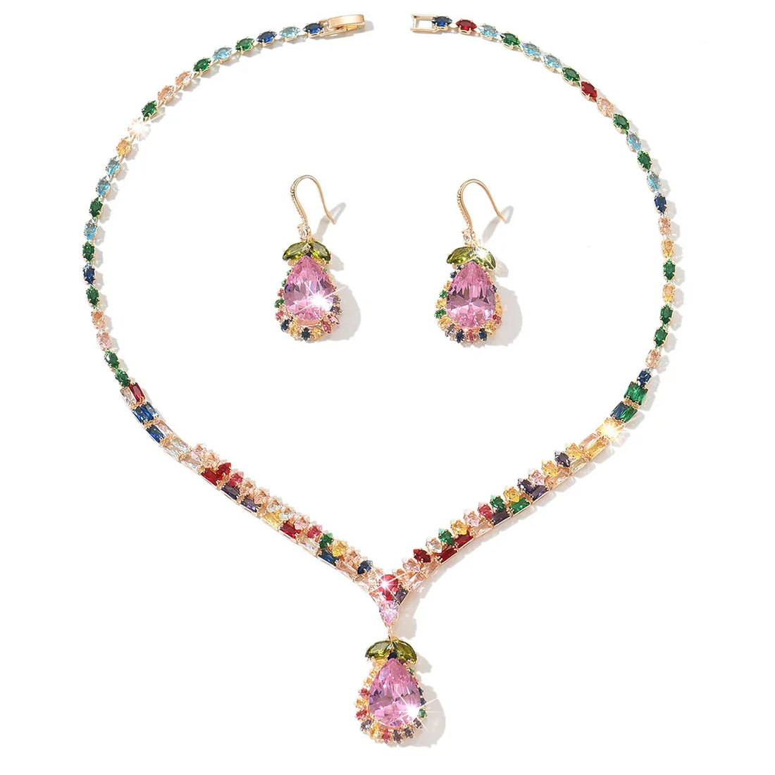Water Drop Zircon Jewelry Set