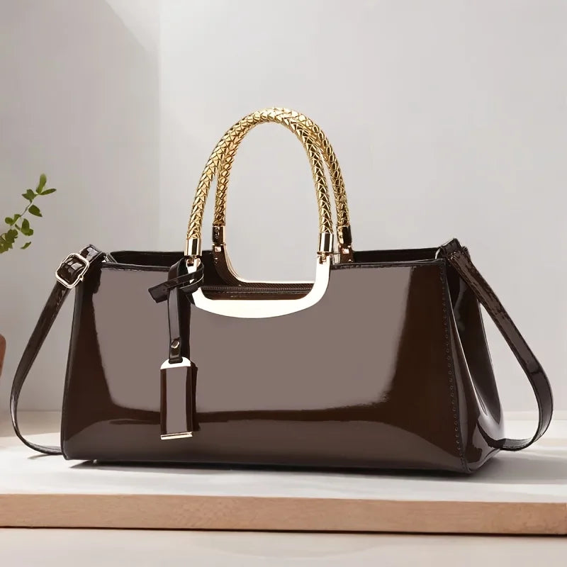 Glossy PU Leather Evening Clutch