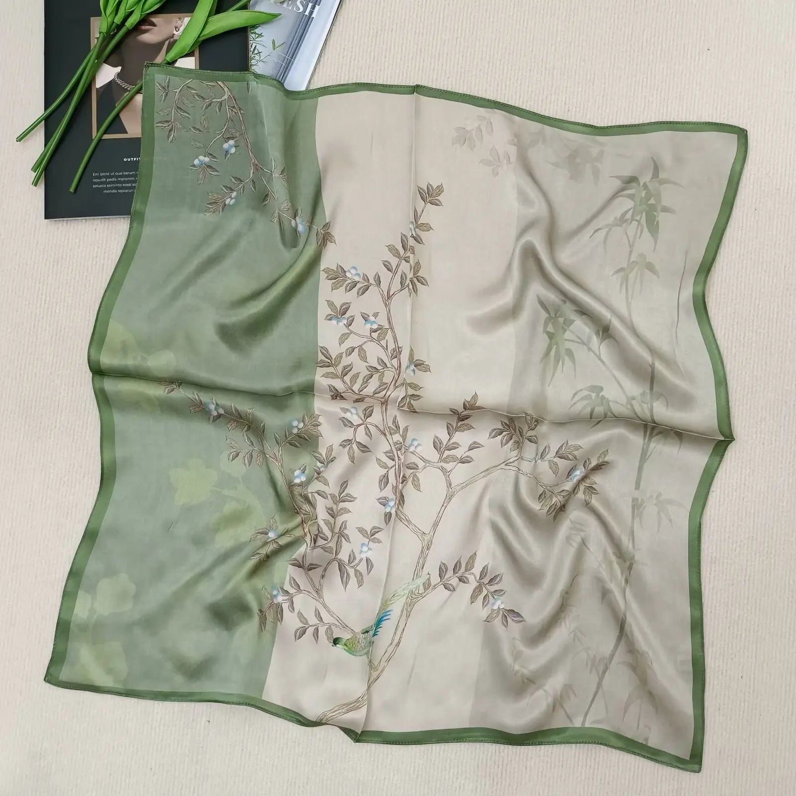 Zebra Print Silk Winter Scarf