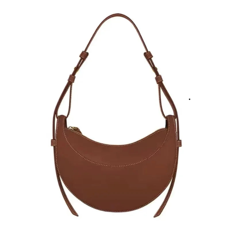 Crescent Zipper Shoulder Crossbody Bag