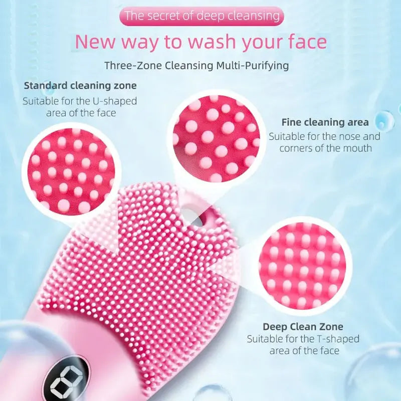 Electric Facial Cleansing Brush Tool