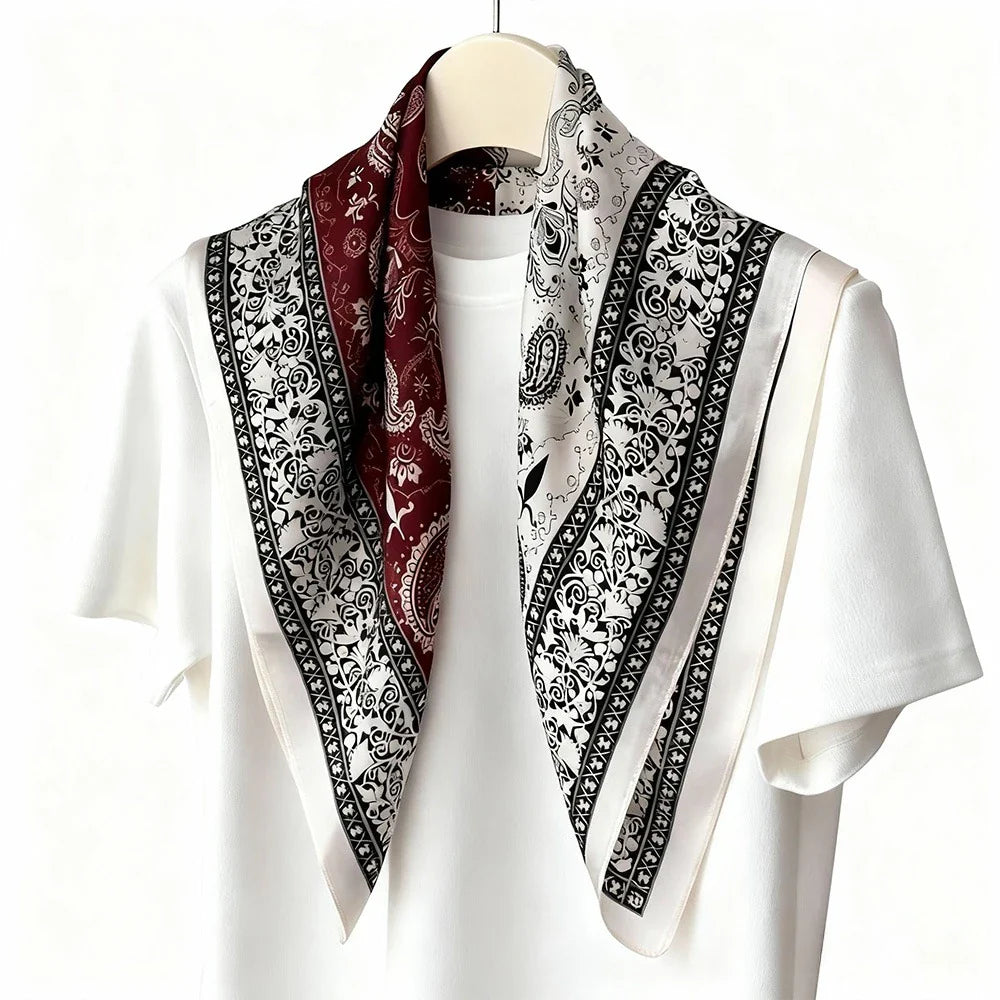 Zebra Print Silk Winter Scarf