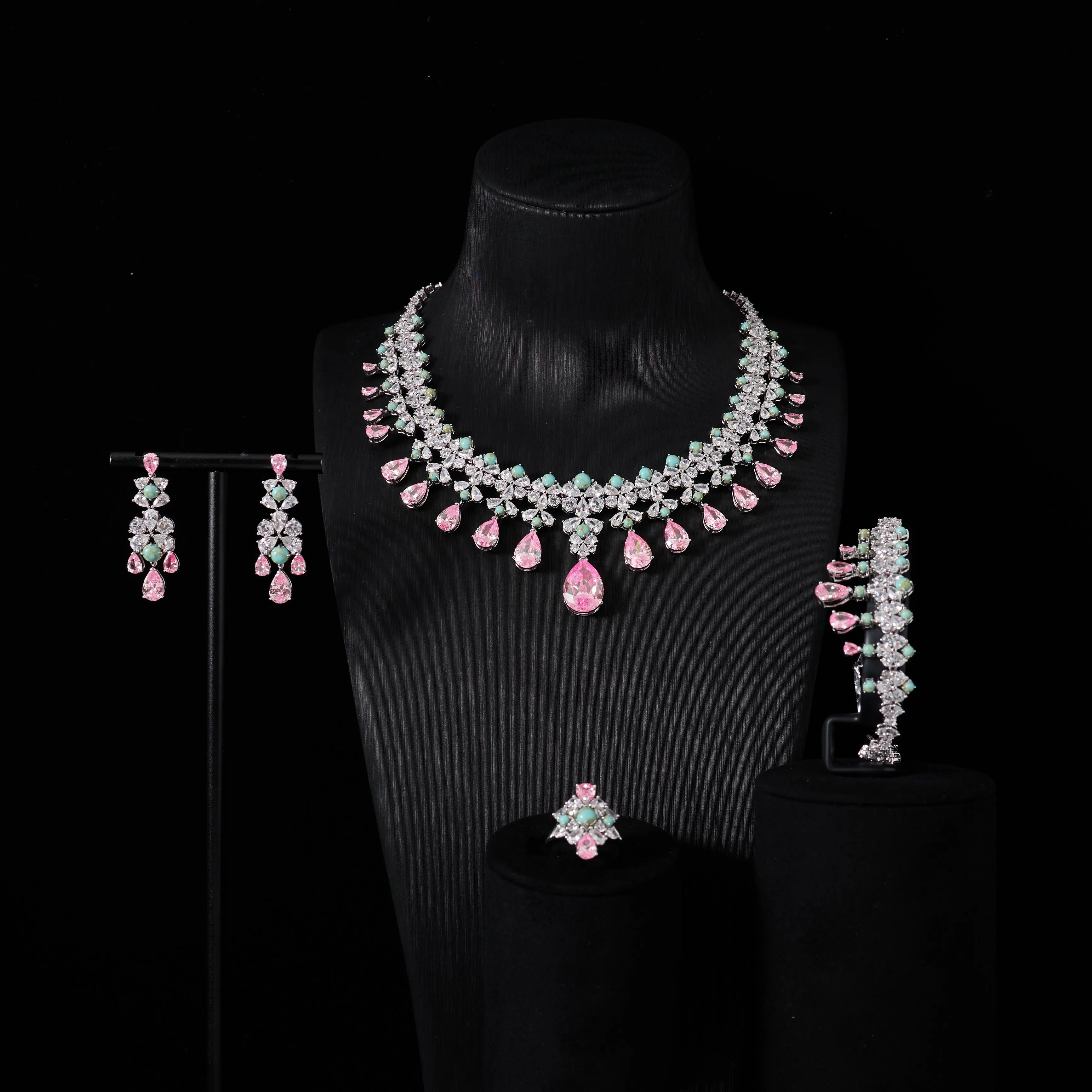 Turquoise Zircon Jewelry Set