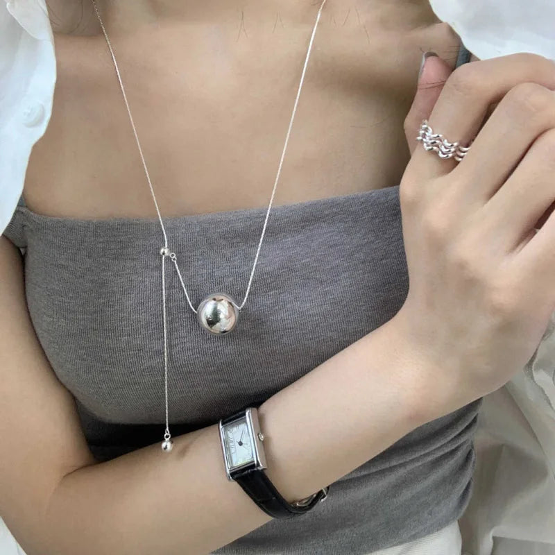Snake Chain Tassel Pendant Necklace