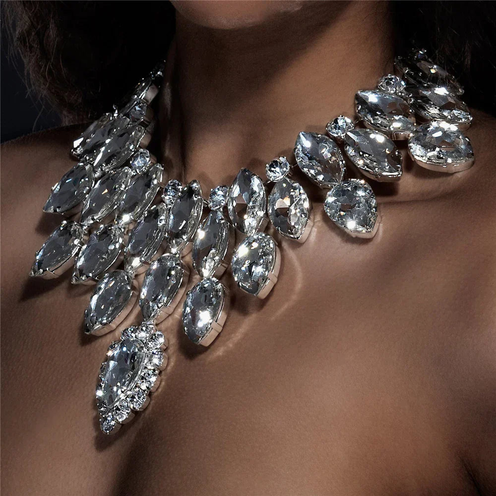 Rhinestone Crystal Statement Necklace