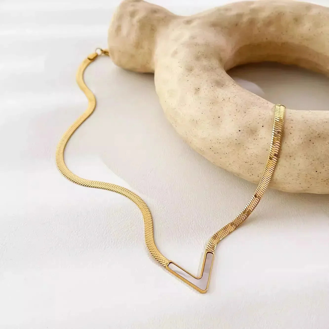 V Shape Chain Choker Necklace