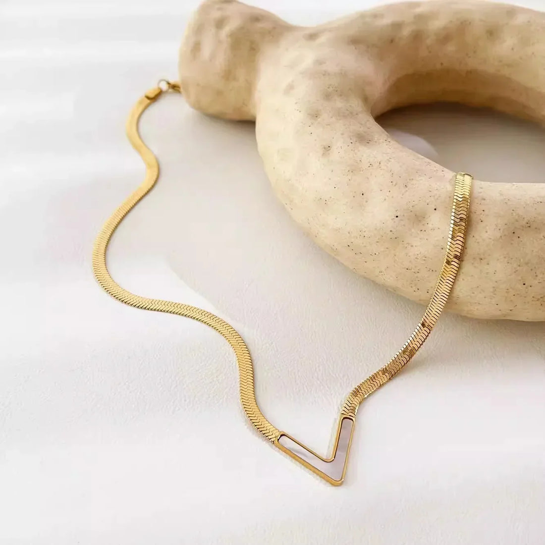 V Shape Chain Choker Necklace