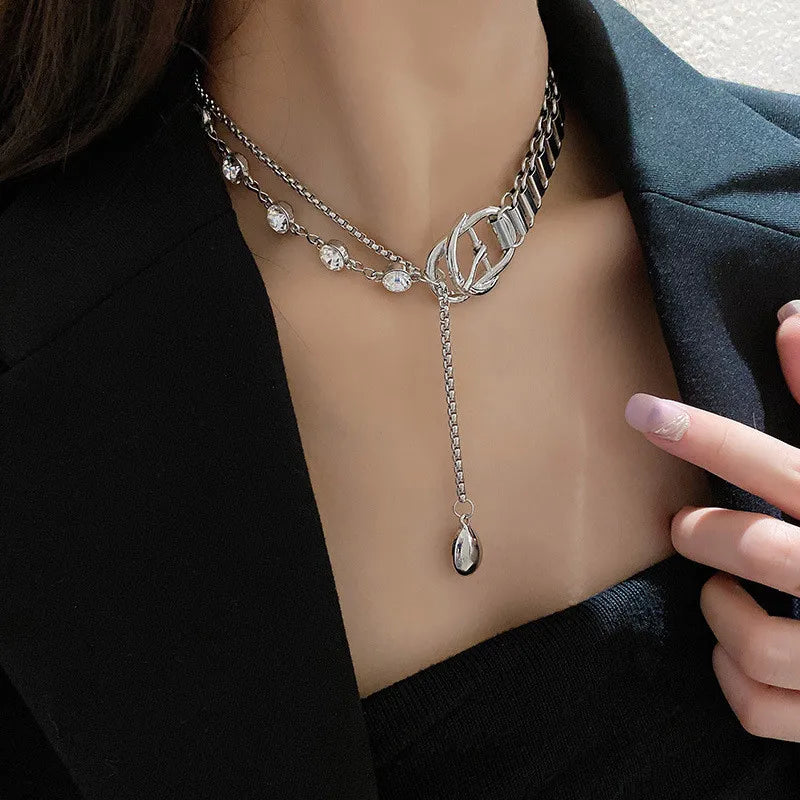 Geometric Crystal Pendant Necklace