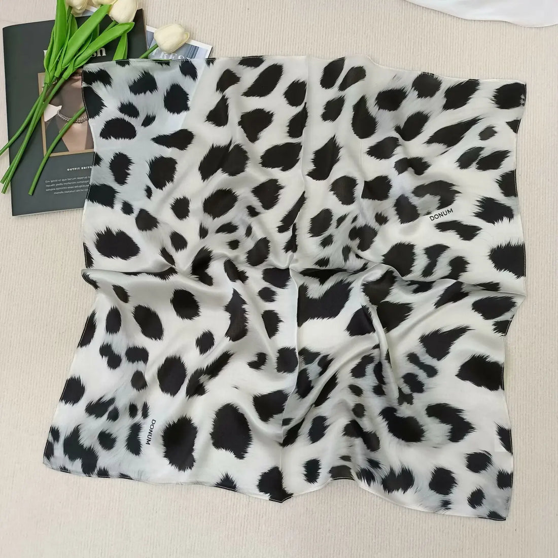 Zebra Print Silk Winter Scarf