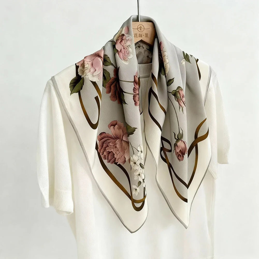 Zebra Print Silk Winter Scarf
