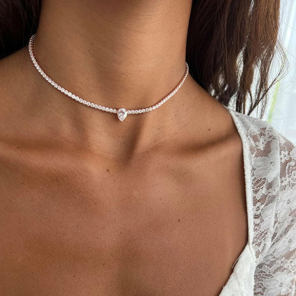 Moissanite Tennis Pendant Necklace