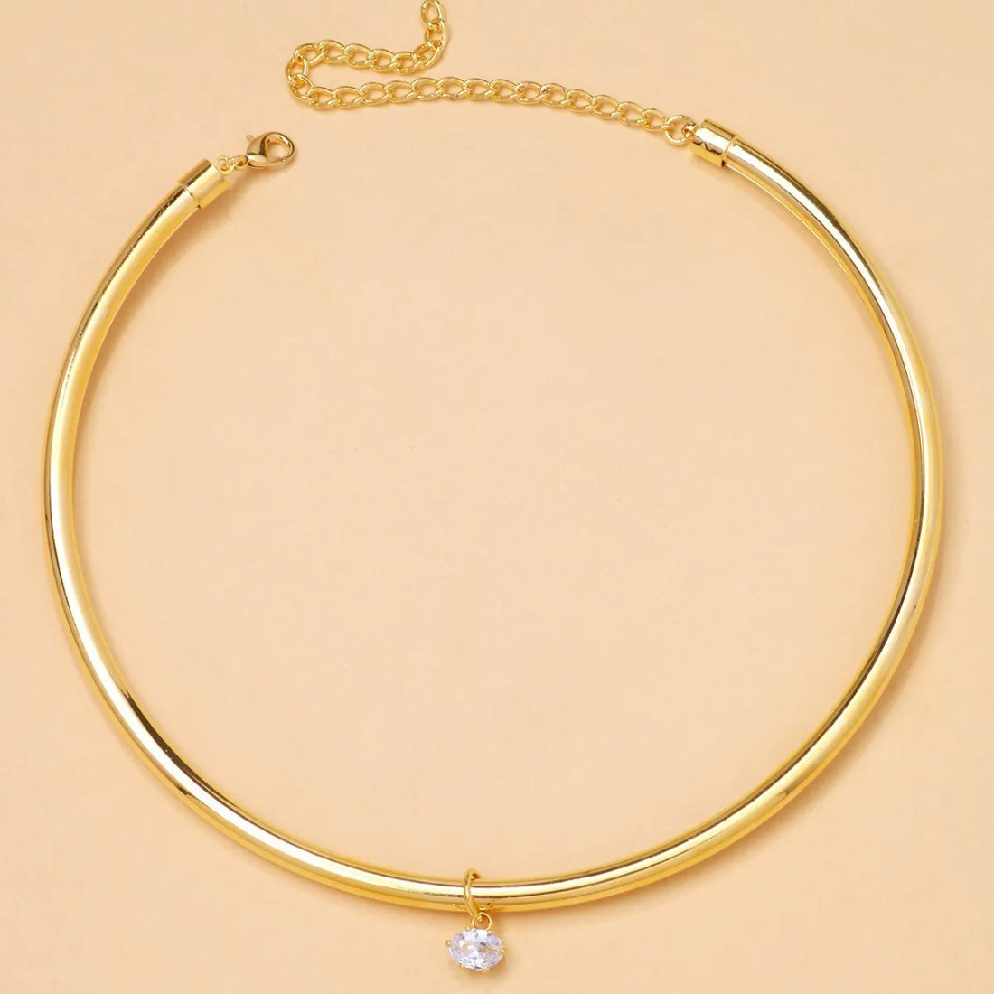 Geometric Zircon Gold Choker